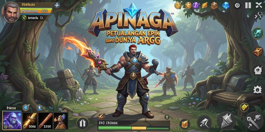 Tampilan gameplay ARPG yang seru dan interaktif di APINAGA.
