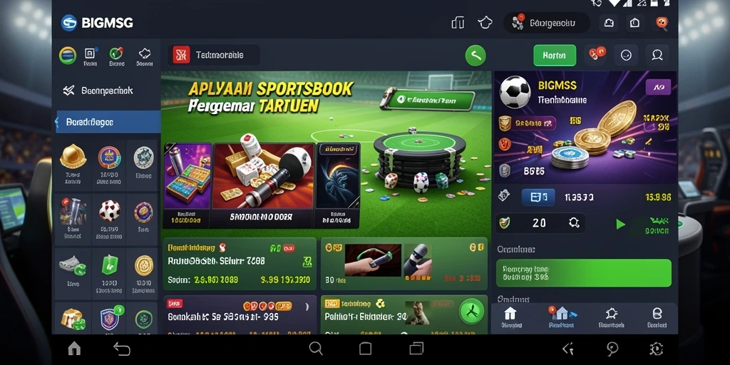 Tampilan gameplay utama aplikasi Sportsbook BIGMSG.