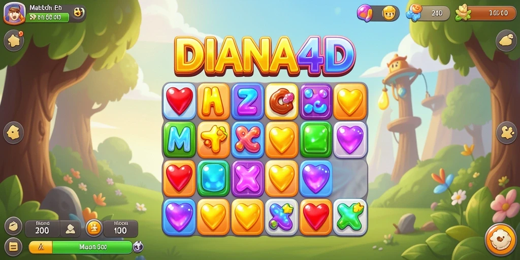 Screenshot gameplay DIANA4D yang menunjukkan kecocokan objek yang menantang.