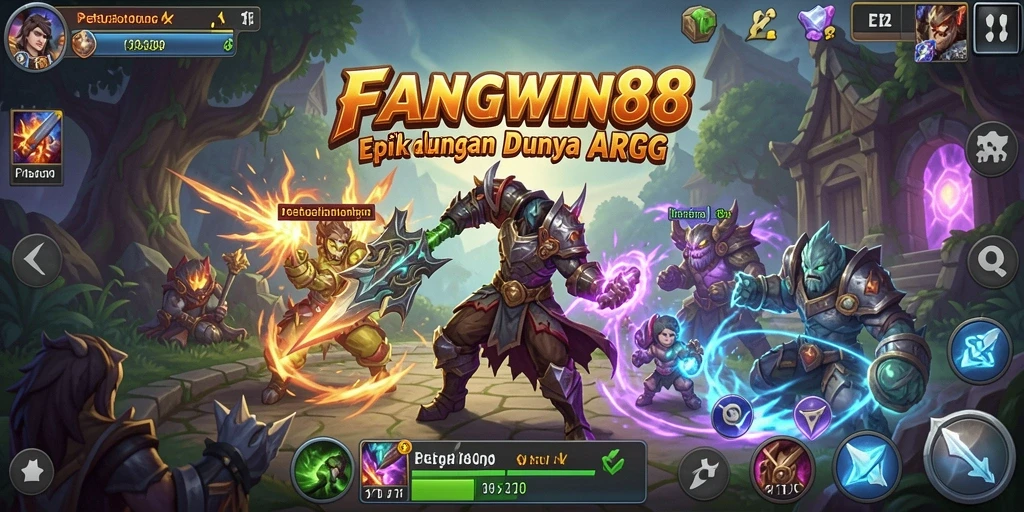 Tampilan gameplay <strong>FANGWIN88</strong> yang menegangkan saat bertarung melawan monster.