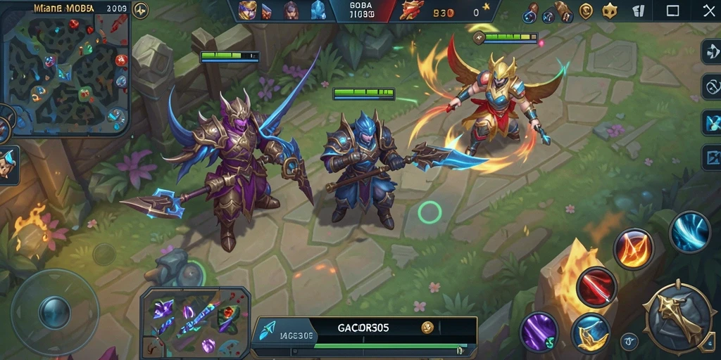 Tampilan gameplay MOBA yang seru dan menantang.