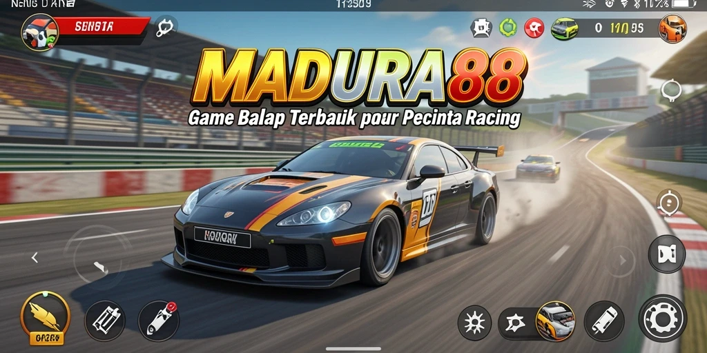 Tangkapan layar dari gameplay seru MADURA88 yang penuh aksi balap.