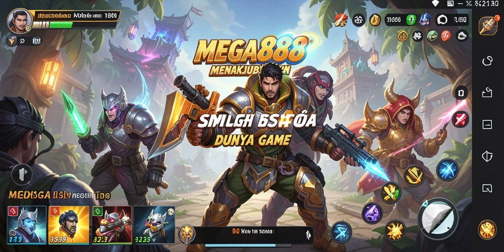 Tampilan gameplay MEGA888 yang menakjubkan dan interaktif.