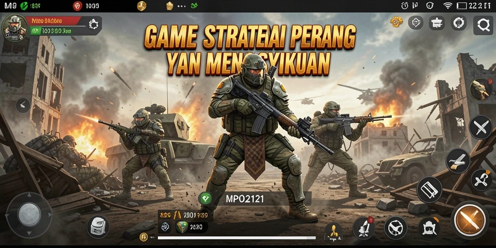 Menampilkan gameplay intens dalam pertempuran strategi SLG.