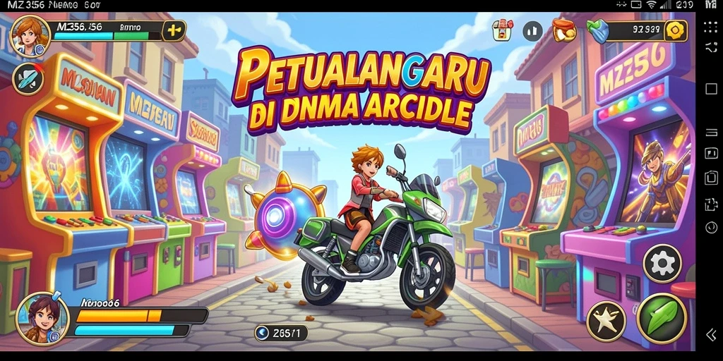Tampilan gameplay seru dari MZ356 di dunia Arcade penuh warna.
