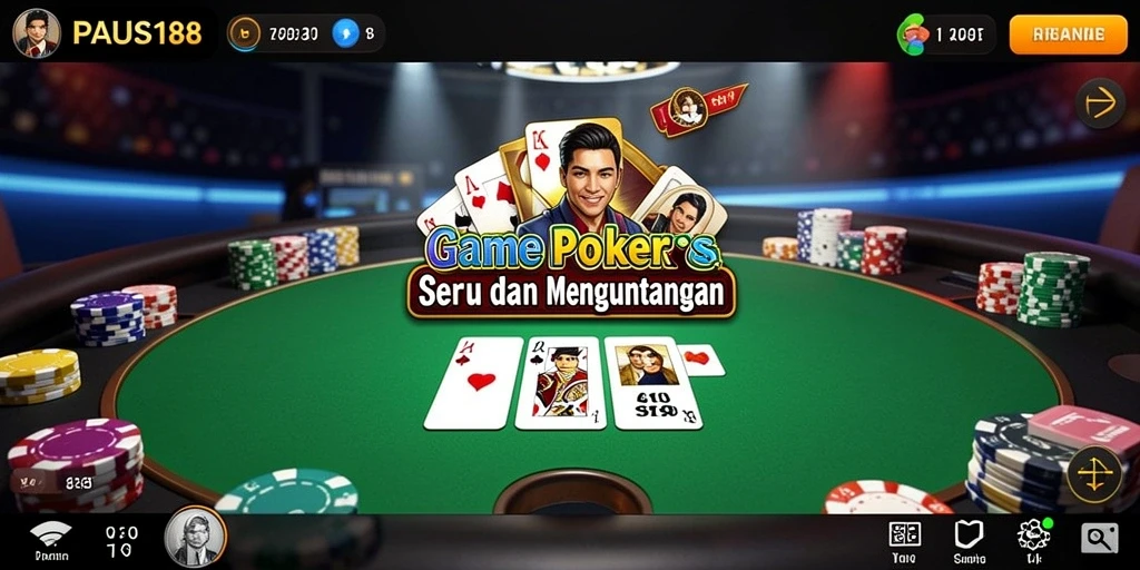 Tampilan permainan Poker yang mendebarkan di PAUS188.
