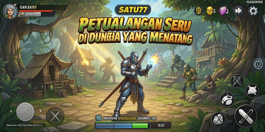 Tampilan menakjubkan dari gameplay petualangan SATU77 yang seru.