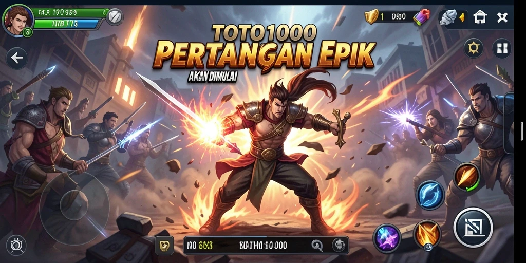 Screenshot TOTO1000 menampilkan aksi pertarungan yang mendebarkan.
