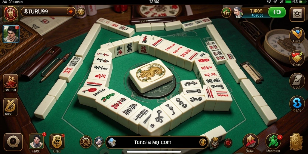 Tangkapan layar TURU99 menampilkan gameplay Mahjong yang menarik.